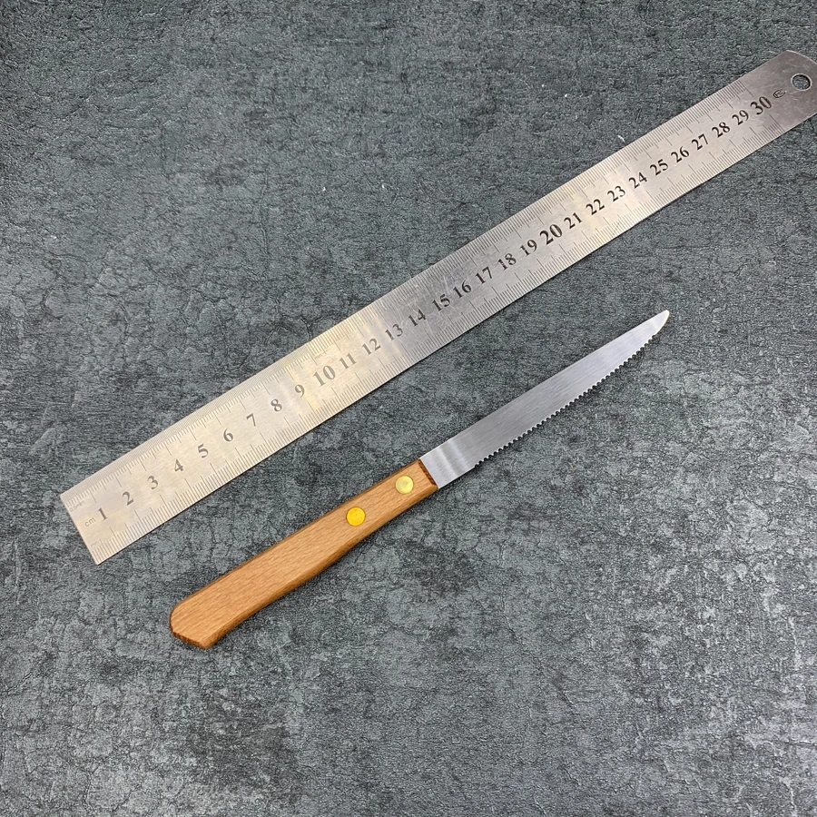 

12pcs stainless steel steak knife with wood handle Table Knives Set Dinnerware Set Restaurant Cutlery