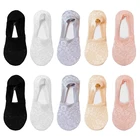 10 пар летних новых модных кружевных цветочных невидимые женские носки нескользящие Дышащие носки-следки носки до щиколотки