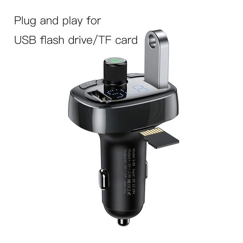 Baseus Car FM Transmitter Bluetooth 3.0 MP3 Audio Player 3.4A Dual USB Charger Handsfree Phone Modulator | Автомобили и мотоциклы
