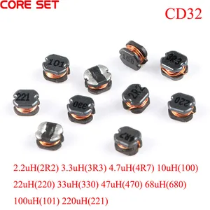 Индуктор CD32 10 шт./лот, 2, 2мкгн 3, 3мкгн 4, 7мкгн 10мкгн 22мкгн 33мкгн 47мкгн 68мкгн 100мкгн 220мкгн SMD, индуктивность чипа 0, 8a 2R2 470
