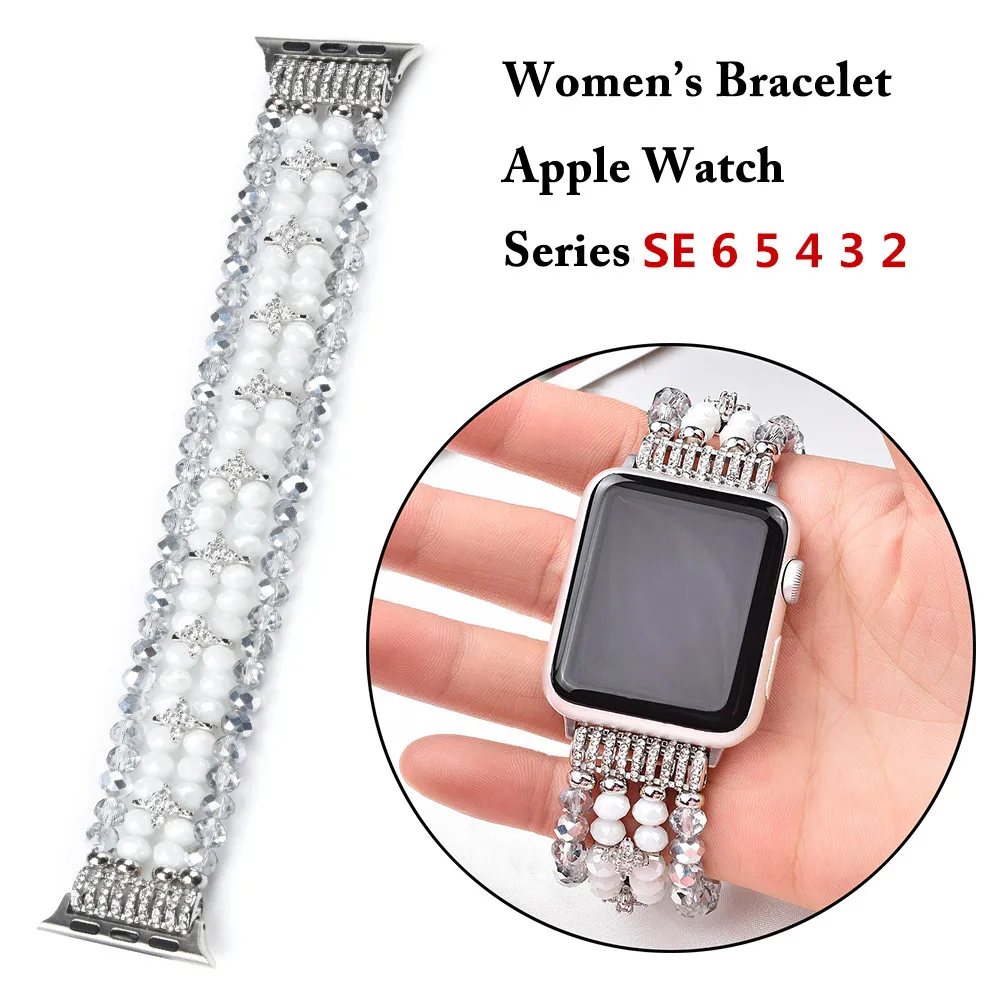 

Exquisite Agate Fashion Strap for Apple Watch Band Series 6/5/4/3/2/SE Crystal Bracelet Wristbelt for iWatch 44MM 40MM 42MM 38MM