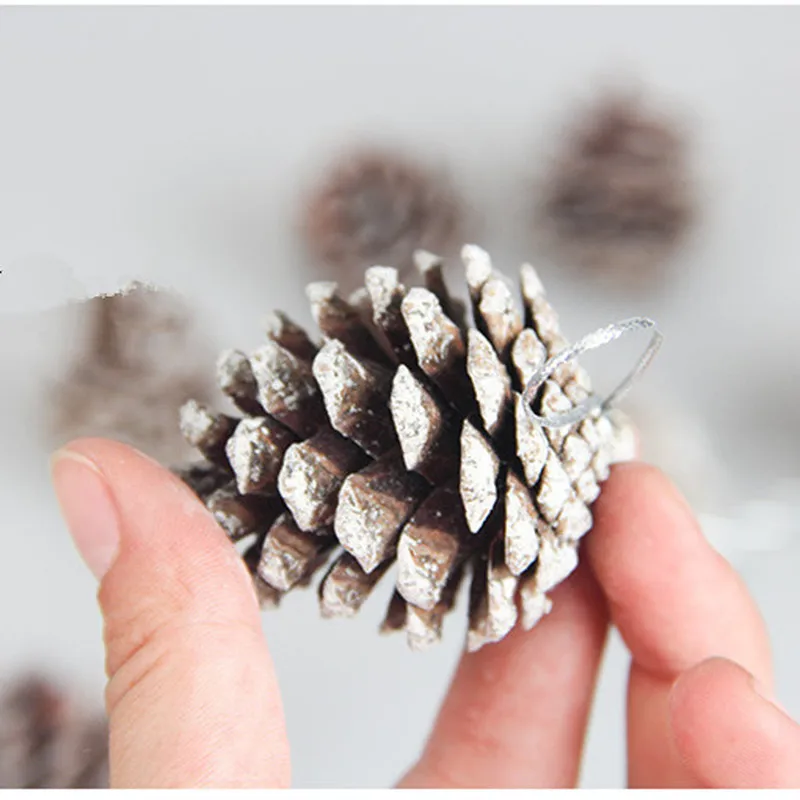 6 шт./Партия Древесины шишка шарики для Офис вечерние украшения Рождественская