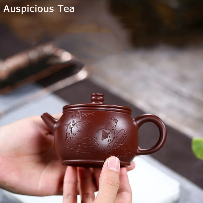 

190 м lYixing фиолетовые глиняные чайные горшки ручной работы большой диаметр чайный горшок НЕОБРАБОТАННАЯ руда Чайник Китайский Zisha чайная пос...