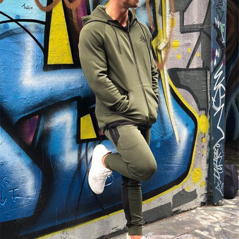 

2020 New Brand Autumn Running Gym Fitness tracksuit men Sweatshirt Sports Set Gyms Clothes Men Training Suit Hoodies Sport Wear