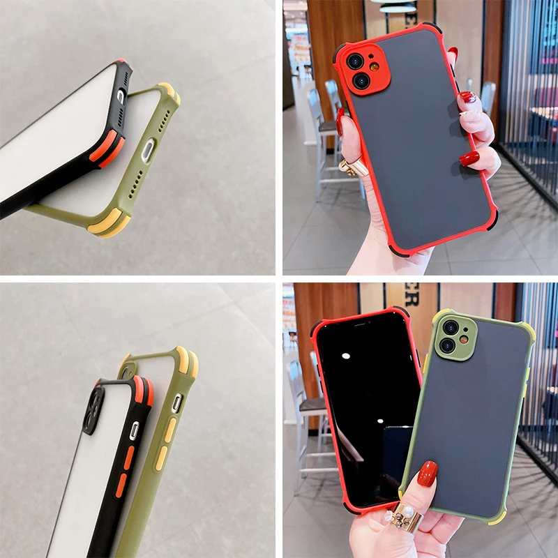 

Shockproof Phone Case For Iphone 11 Case Luxury Silicon Airbag Funda On Iphone 12 Pro Max Mini XR 7 8 Xs X 6 6s Plus 12Pro Cover