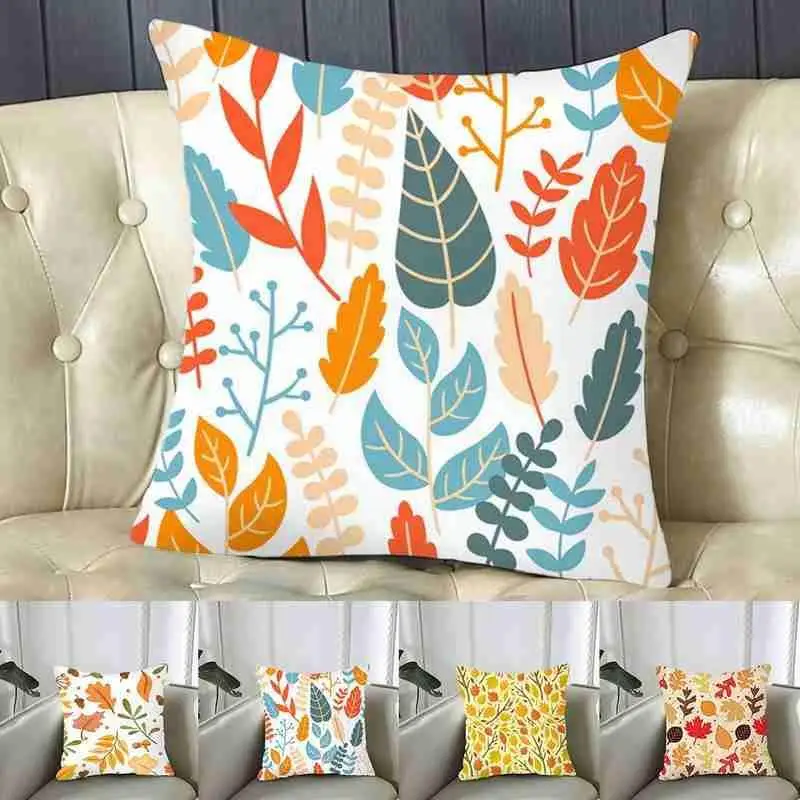 

Autumn pastoral landscape Maple Leaves Cushion Cover Nordic Modern Throw Couch Art Decorative Painted Simple Pillow Pillows E4V1