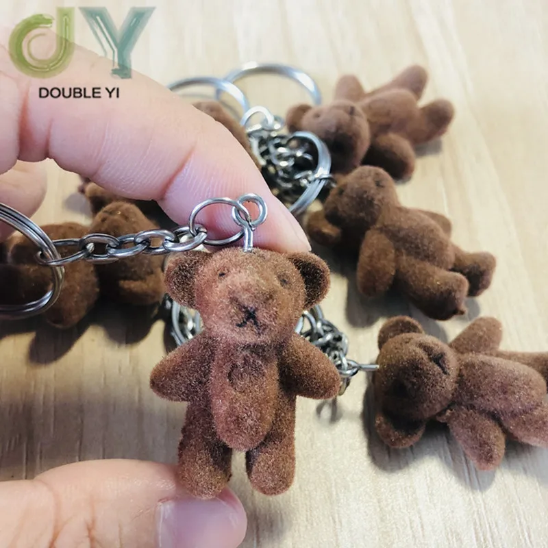 6 звёзд Флокированная кукла милый маленький медведь брелок для сумок игрушки
