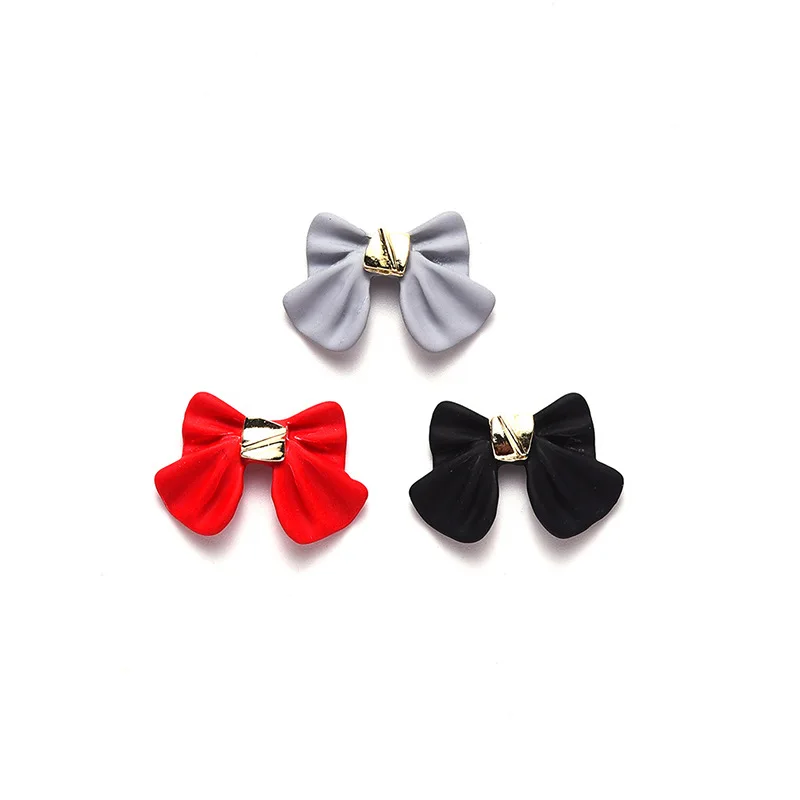 

2021 ins new Japanese nail jewelry three-dimensional painting butterfly red ribbon alloy bow finished nail jewelry