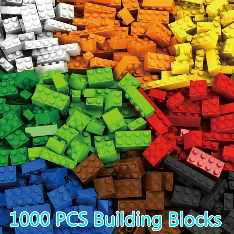 1000 шт. строительные блоки DIY творческие Кирпичи Модель Цифры Развивающие детские