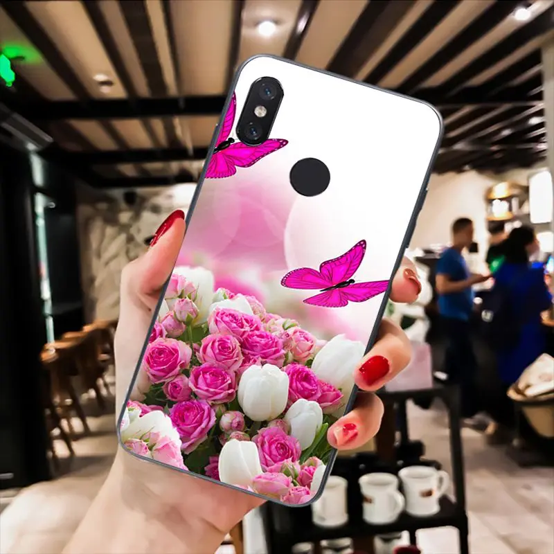 A10 MaiYaCa красная бабочка на белой розы цветок чехол для телефона для Xiaomi Redmi8 4X 6A S2 5A Redmi 5 5Plus Note7 8Pro 7A 6A - Цвет: A10