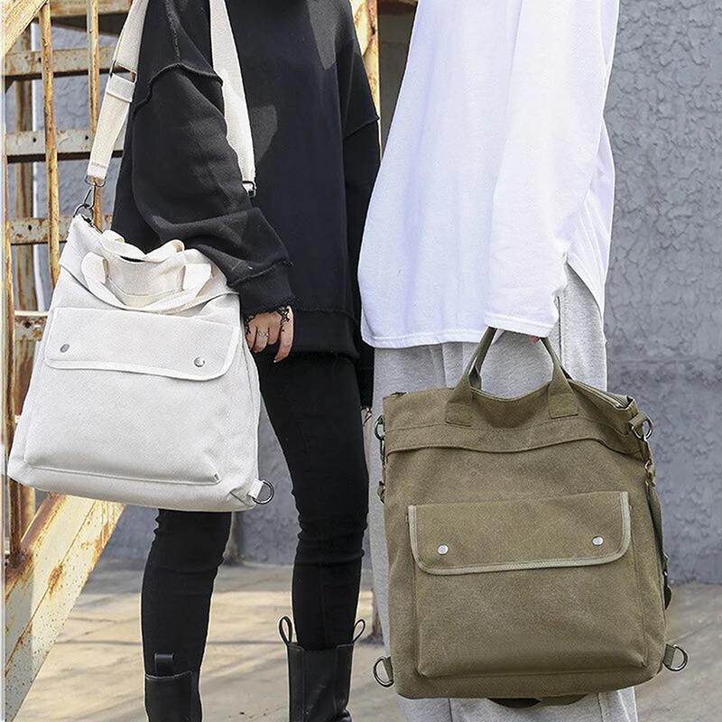 

Холщовая Сумка-тоут, зеленые вместительные сумки на плечо для отдыха, большие универсальные дорожные сумки, рюкзак для мужчин и женщин, нови...