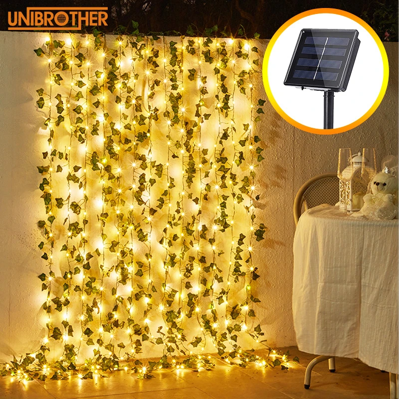 

Рождественская садовая декоративная уличная гирлянда на солнечной батарее, садовая Водонепроницаемая уличная лампа с кленовыми листьями, ...