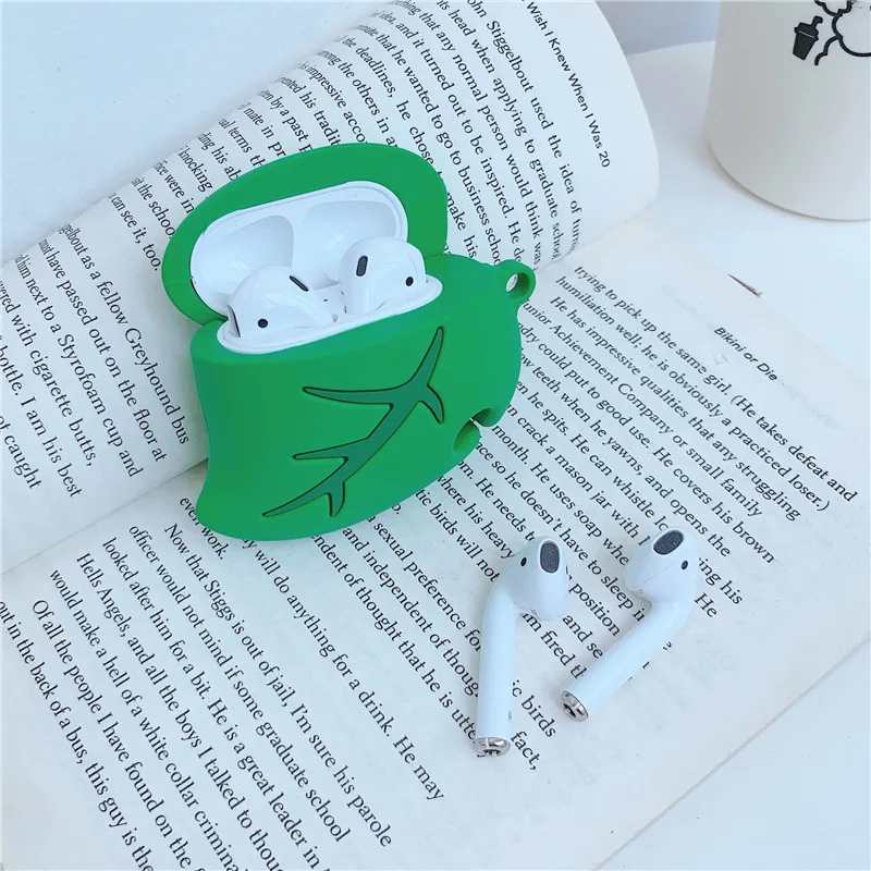 Чехол для наушников Airpods Pro с изображением листьев енота защитный чехол