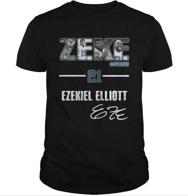 Черная футболка Cowboys Zeke Эзекиль Эллиот 21 |