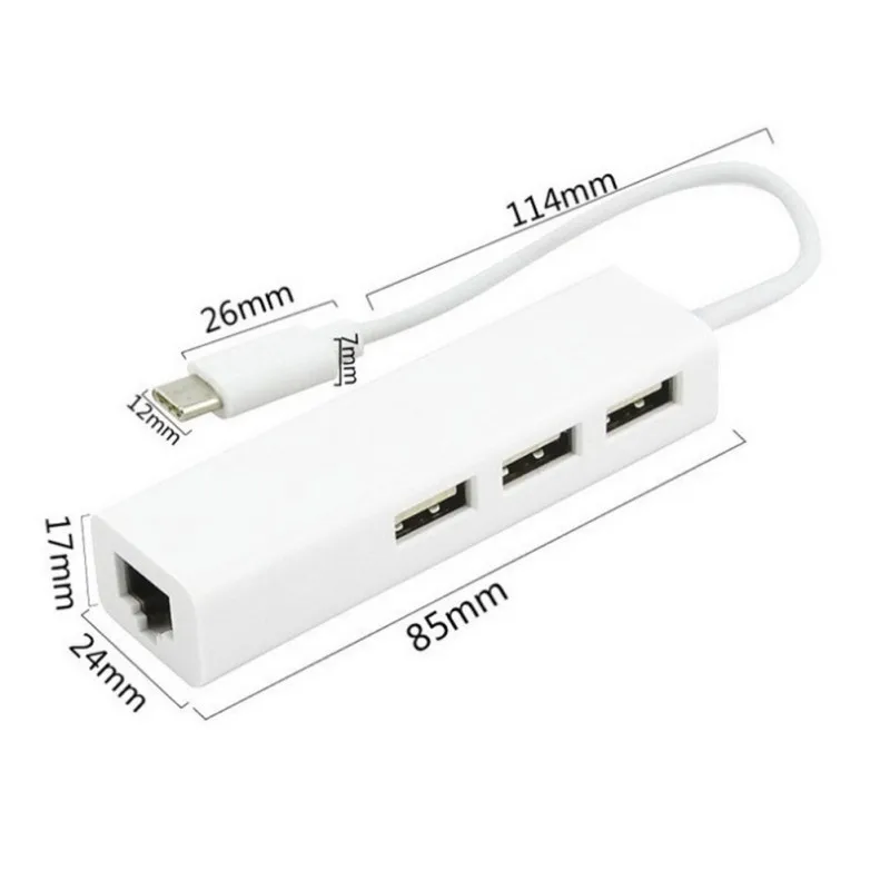 USB-C/Type-C к RJ45 Ethernet LAN интернет-кабели адаптер и 3USB Рабочий бизнес Зарядка для