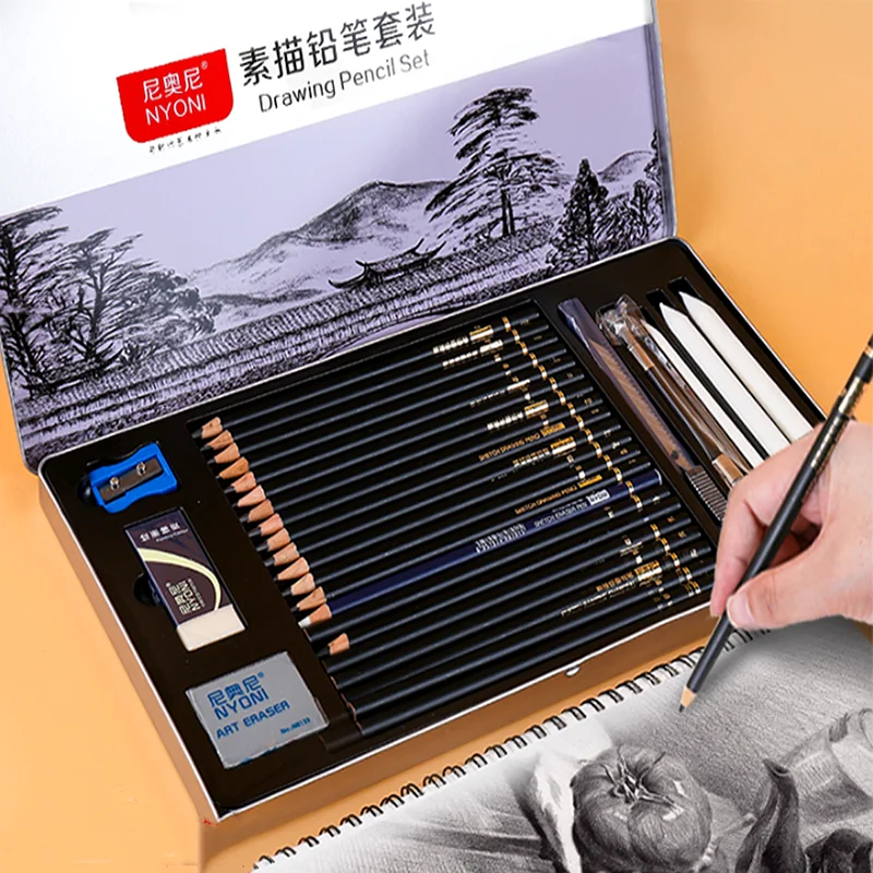 Set Drawing Charcoal Kit Pencils Set School Students Art Pai