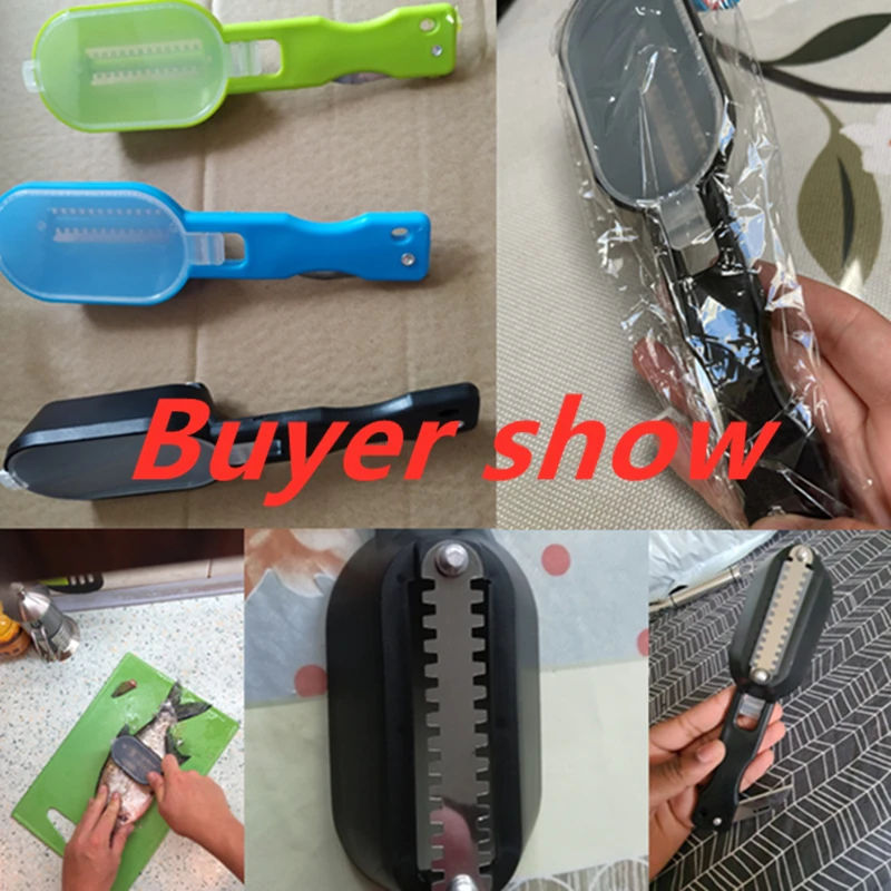 Fish Skin Brush Cleaner Fast Remove Scale Scaling Scraper Planer Fishing Cleaning Knife Tools Kitchen Accessorie | Дом и сад