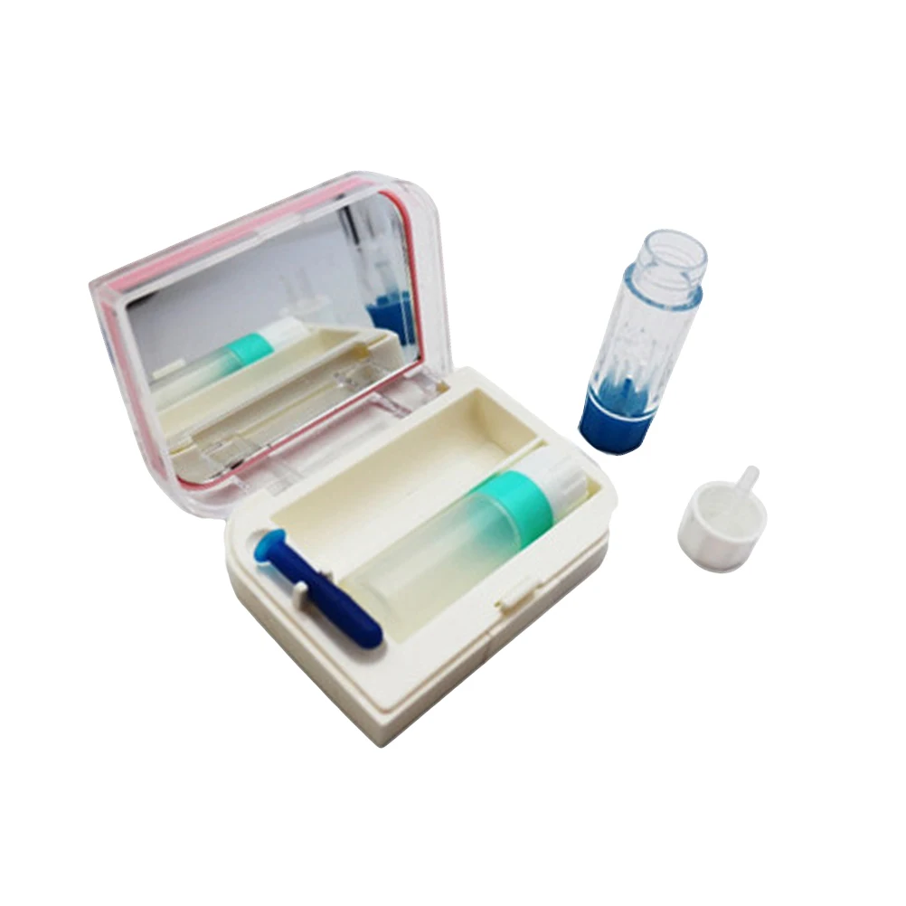 1 шт. корпус контактных линз внутренний мини зеркальный пластиковый держатель