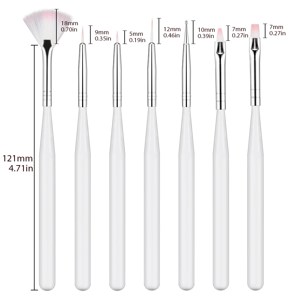 

New Nail Brush For Manicure Gel Brush For DIY Nail Art 15Pcs/Set Ombre Brush For Gradient Gel Nail Polish Painting Drawing