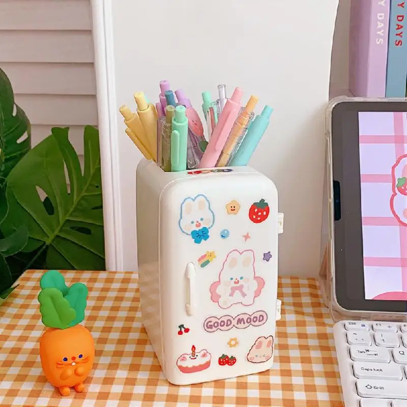 Милые держатели для ручек настольный органайзер в форме холодильника хранение