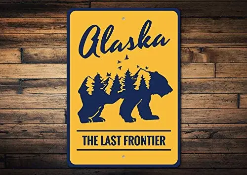 

The Last Frontier, Alaska Bears, Alaska Living, Home Decor, Alaskan Sign, Alaska Sign, Outdoors House Decor, Sign State Sign