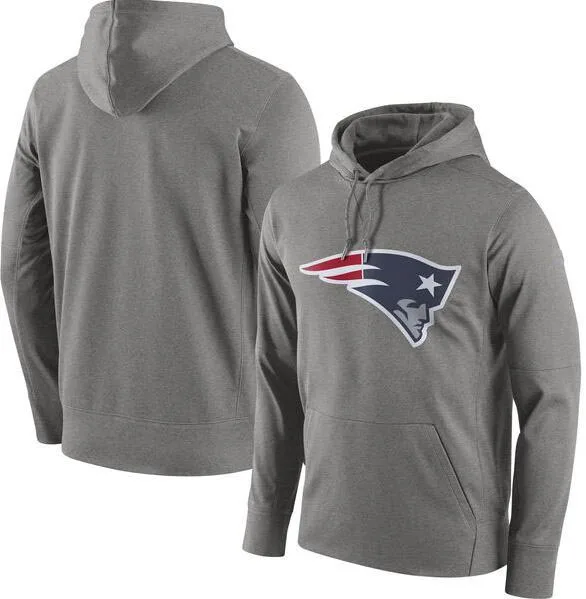 

Men's New England Gray Circuit Logo Essential Performance Patriots Pullover Hoodie