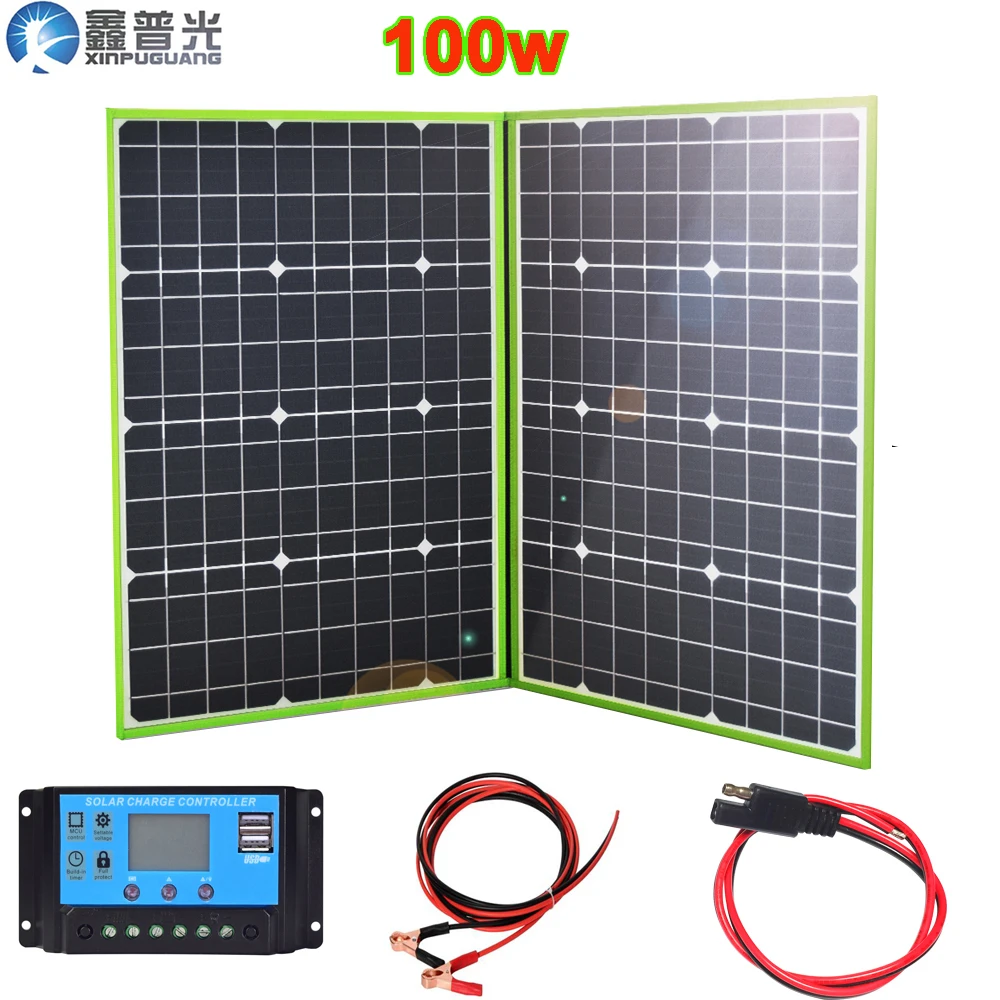 xinpuguang 100w 150w 150w 200w 300w 300w 12v/20v гибкая солнечная батарея панель складной портативный домашний комплект наружного зарядного устройства 5v USB для телефона автомобиля RV походы туристическая лодка походн