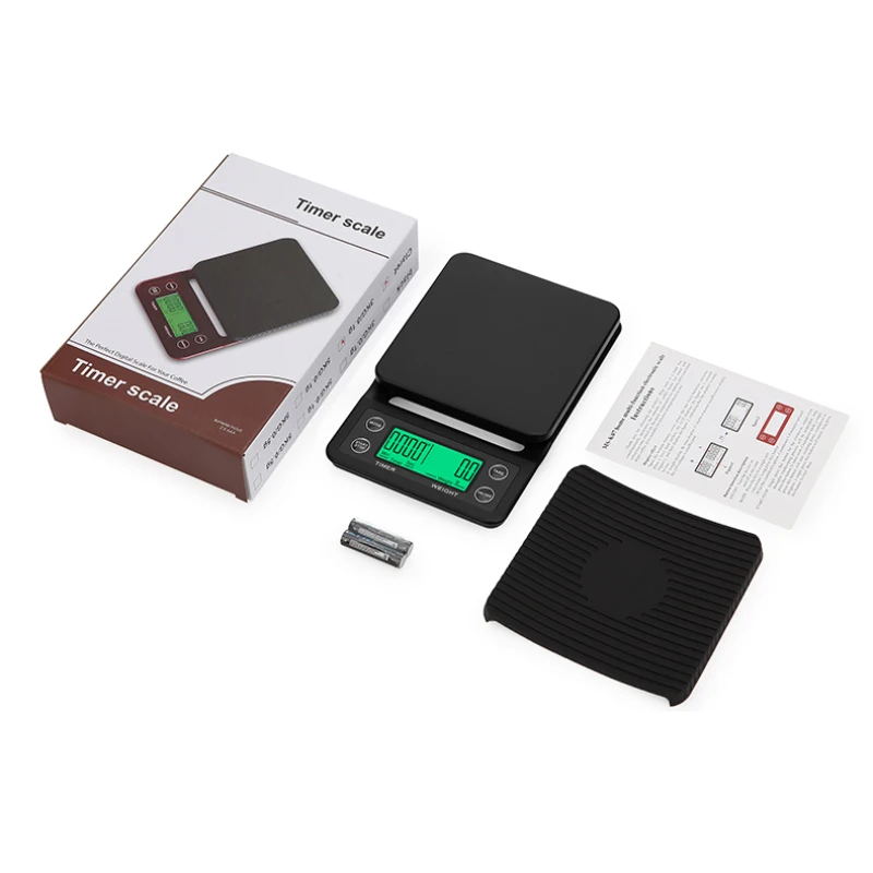 

3kg / 0.1g 5kg / 0.1g Drip Coffee Scale With Timer Portable Electronic Kitchen Scale High Precision LCD Electronic Scale Kitchen