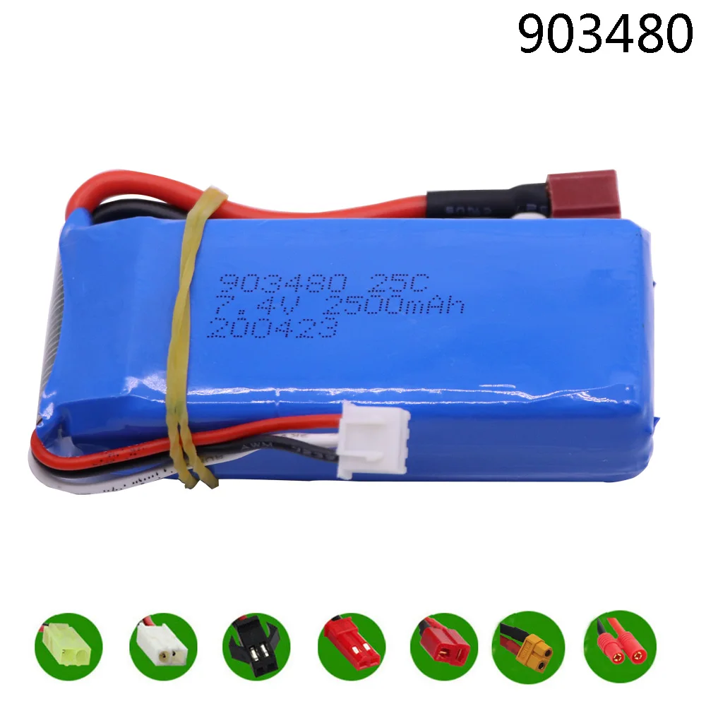 7 4 в 2500 мАч Lipo аккумулятор для 12428 12423 RC автозапчасти Syma X8C X8W X8G X8 Quadcopter В 903480 батареи