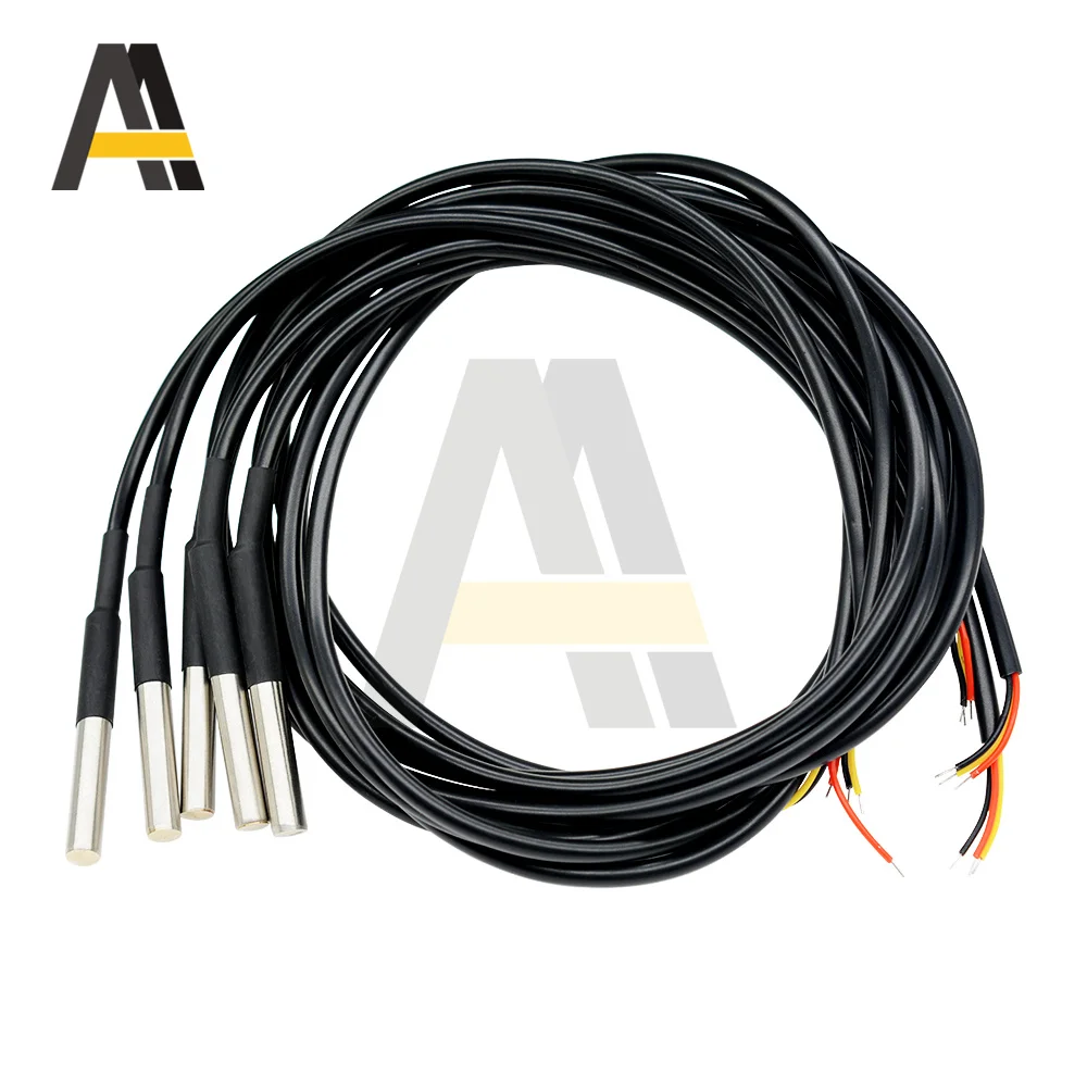 Водонепроницаемый датчик температуры DS18B20 с зондом 1 м 2 5 3 из нержавеющей стали