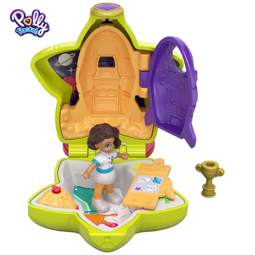 

Polly Pocket Tiny Pocket Places Little World Treasure Box Rockin' Science Compact Playset Children Toy Birthday Gift