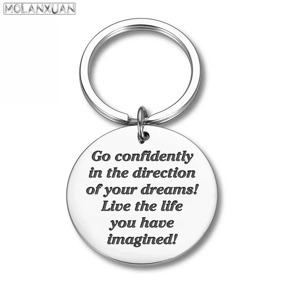 

Подарок на выпускной, брелок для подростков, мальчиков, девочек, женщин, мужчин, с надежной гравировкой в направлении ваших мечт