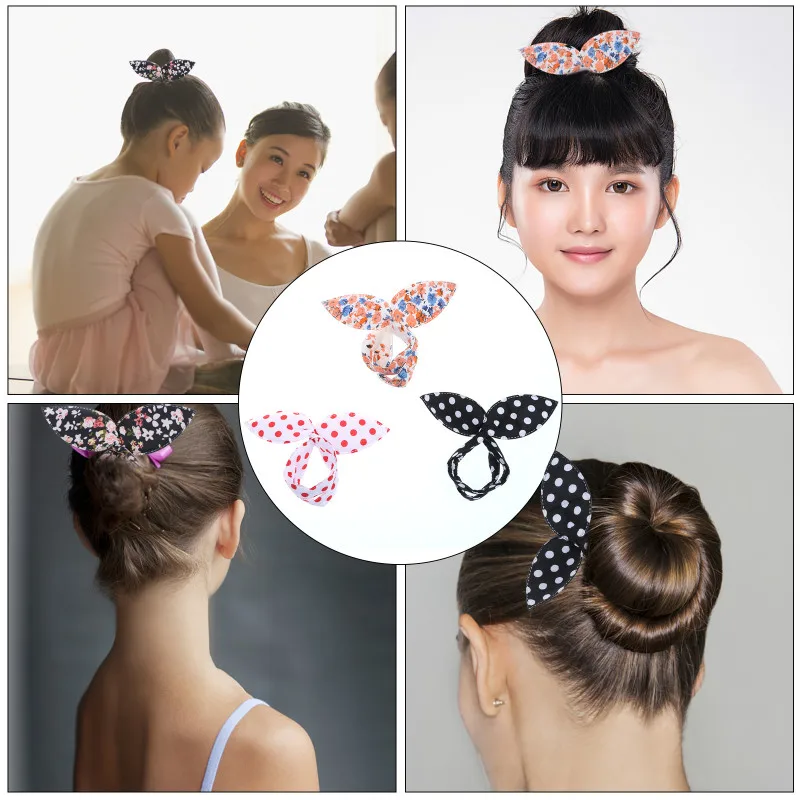 

12pc Fashion Cute Hair Accessories Rabbit Ear Sponge Hair Styling Curl Bun Maker Hairstyle Tool For Women Girls