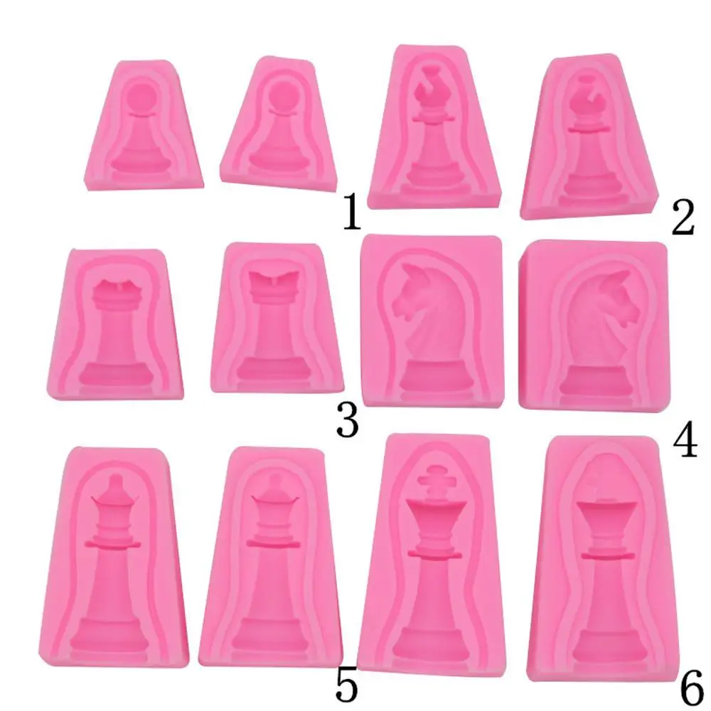 6 шт. 3D Международная формочка в виде шахматных фигур полимерный корпус украшения