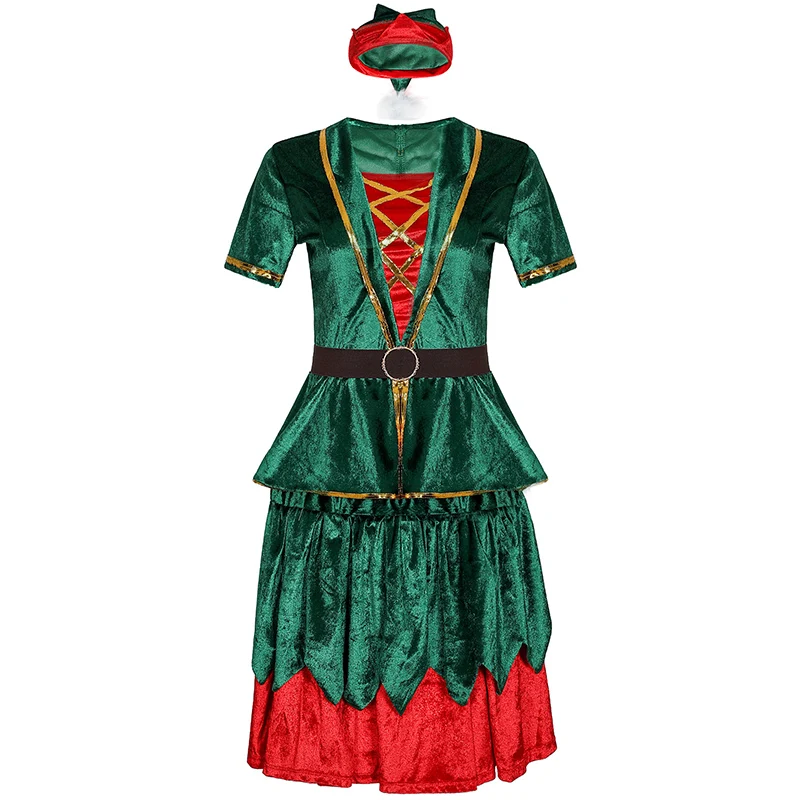 Парный праздничный помощник костюм эльфа Санта-Клауса бархатное рождественское