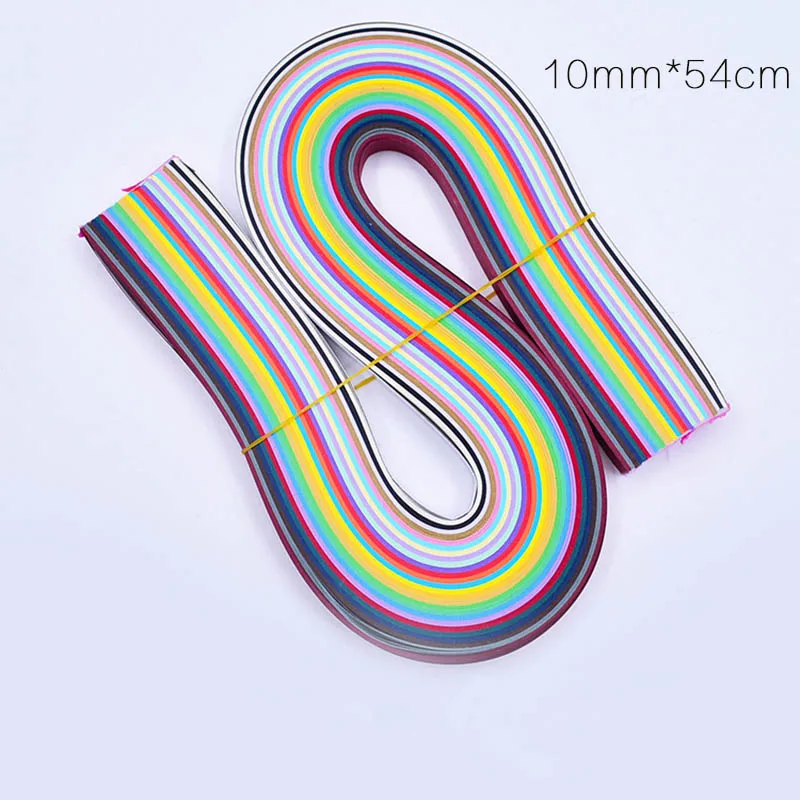 10mm 54 см 260 полосы для рукоделия Бумага красочный Рюш Бумага DIY ручной ремесленных инструментов и рисунком в виде птичек-оригами Бумага 3/5/7/10 мм Ширина 26 Цвета - Цвет: 10mm