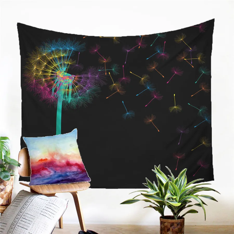 Гобелен с одуванчиком Настенный Ковер для пикника песчаного пляжа палатка