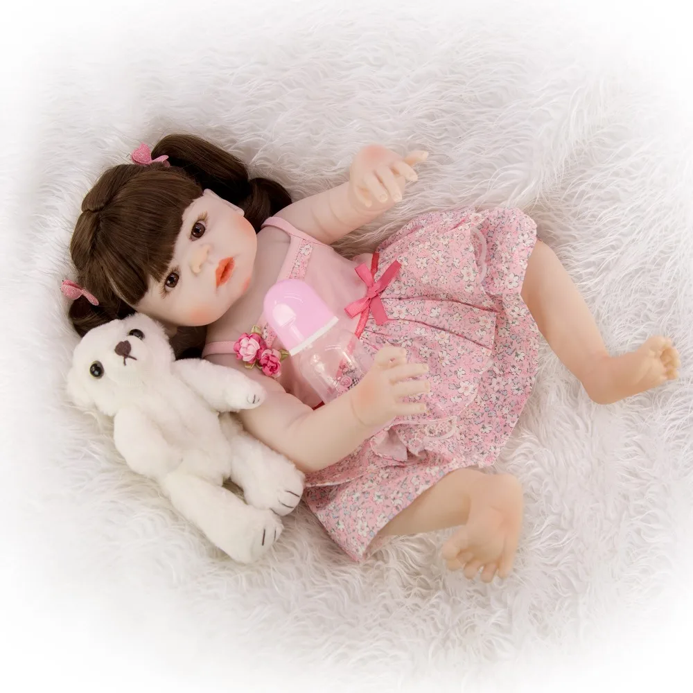 KEIUMI Очаровательная Bonecas Infantil Meninas 23 дюймов силиконовая полностью виниловая Реалистичная кукла Reborn Girl водонепроницаемый для детей подарок на день рождения