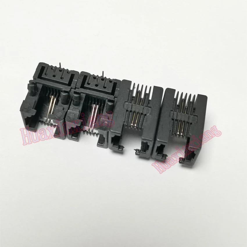 50 шт./лот 95001 RJ11 6P2C гнездовой разъем/разъем для телефона 90 градусов черный