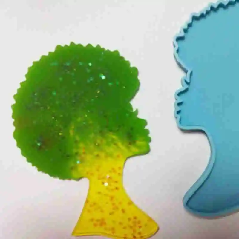 

African Head Silicone Mold Diy Resin Crafts Keychain Tray Mold Silicone Material Mold Coaster F8G3