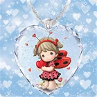 Изысканная мультяшная Божья коровка женская подвеска в форме сердца с кристаллами ожерелье милое модное женское ожерелье ювелирные изделия для вечеринки Подарки на день рождения