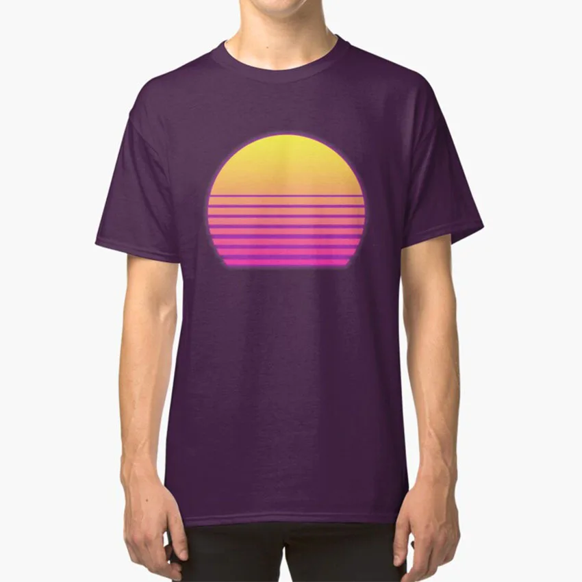 

Synthwave Sun T-Shirt Sun Outrun Aesthetic Retro 80s Eighties Techno Kavinsky Retrowave