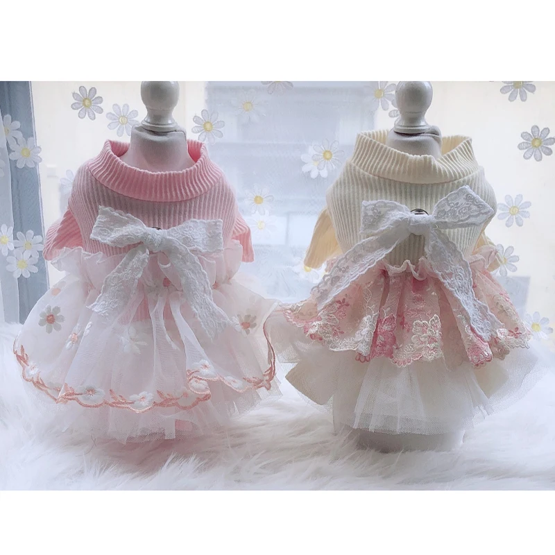 

Cute Girl Dog Dress Lace Skirt Cat Puppy Apparel Yorkshire Terrier Pomeranian Shih Tzu Maltese Bichon Poodle Schnauzer Clothes