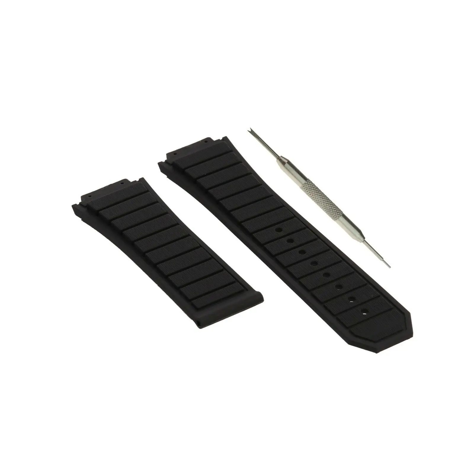 19x29mm Black Silicone Watch Strap Band Fits For Hublot F1 King Power With tool