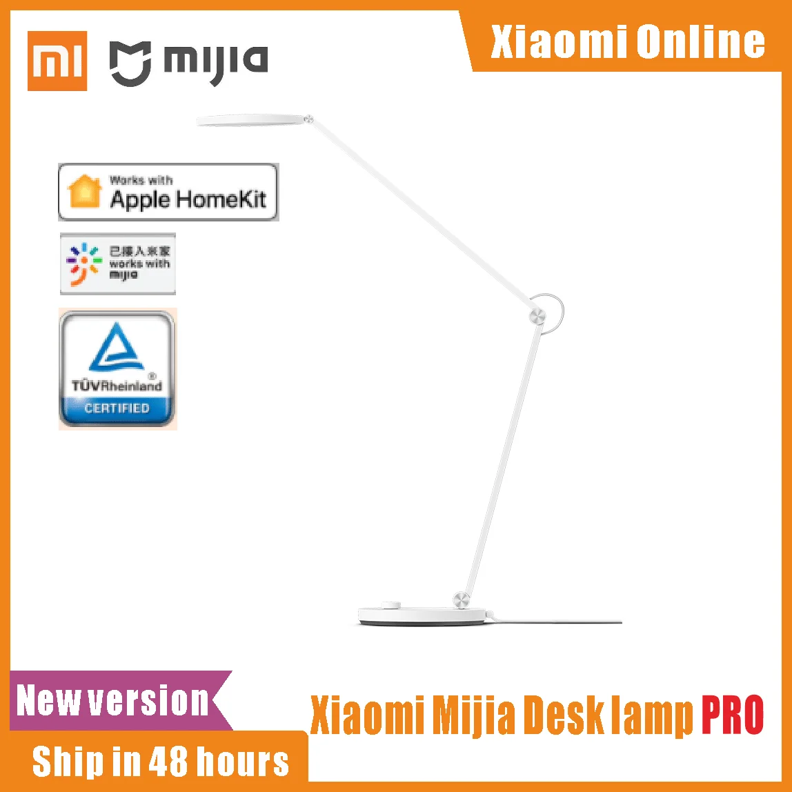 

Настольная Светодиодная лампа Xiaomi Mijia Pro, умная настольная лампа для защиты глаз, лампа для чтения с затемнением, работает с приложением Apple ...