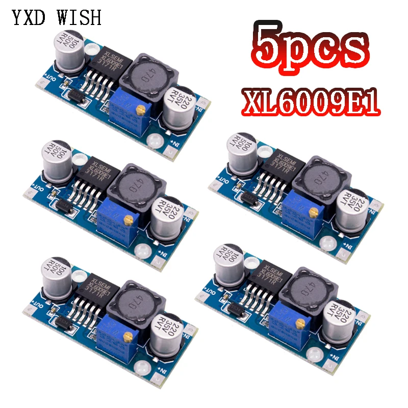 

5 шт./XL6009 DC-DC Повышающий Модуль питания, выход модуля супер LM2577, повышающий преобразователь постоянного тока