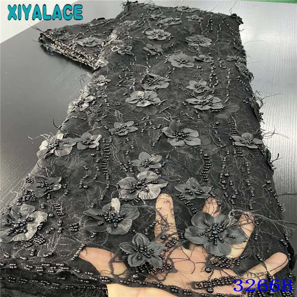 2020 высокое качество французское Сетчатое кружево бисерное ткани африканская 3D