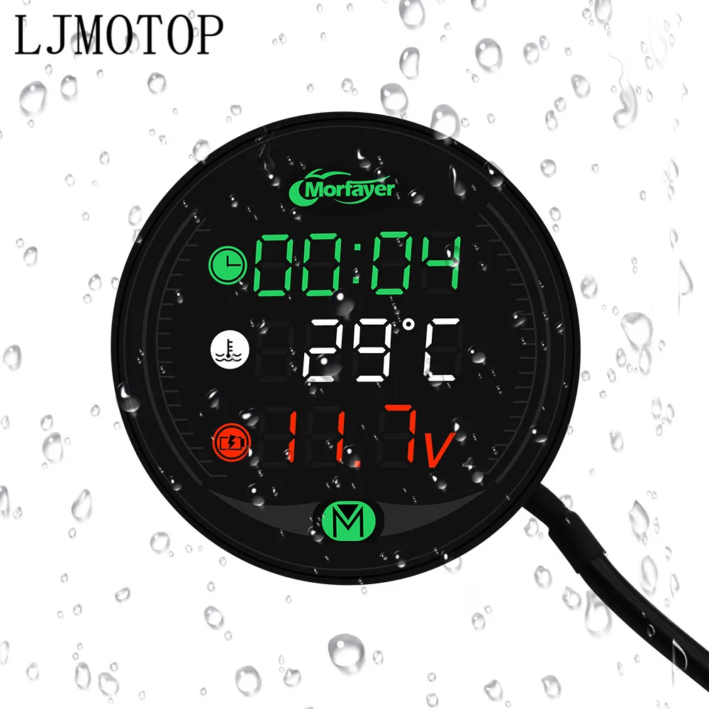 For YAMAHA tmax 500 530 xp500 xp530 xj600 keeway tx125 Motorcycle Voltmeter Clock Water Temperature Digital Display Meter Sensor |
