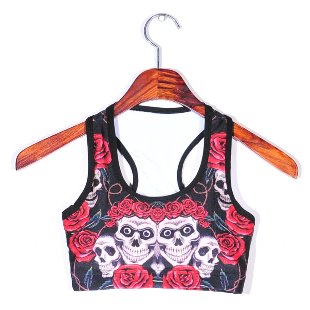 New style fashion rose head ring skeleton steel sports bra vest for digital printing |