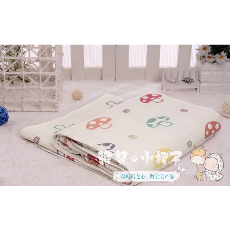 

Yazan 80*130cm AB face 6 layers high quality cotton yarn soft breathable class A cloth baby blanket crib bath towel